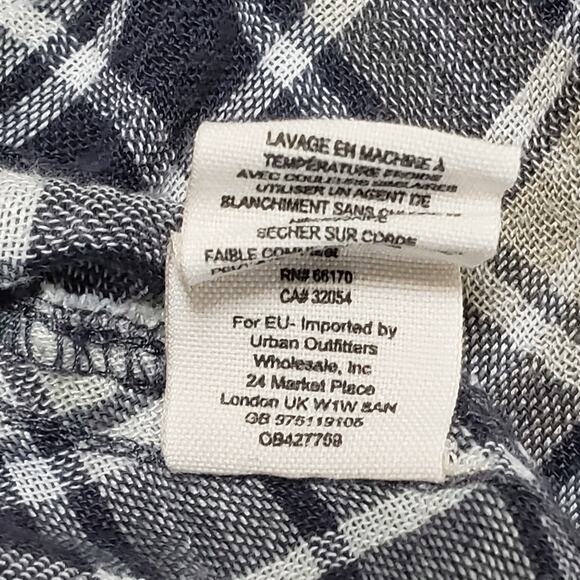 Free People Plaid Pearl Snap Button Oversized Shirt Sz Large Boho Western Grunge - Picture 8 of 12